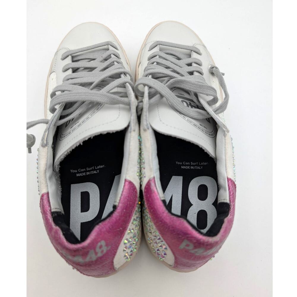 P448 Thea Platform Sneaker Shoes Lace-Up Women's White Size US8.5 EU39 - Picture 12 of 12